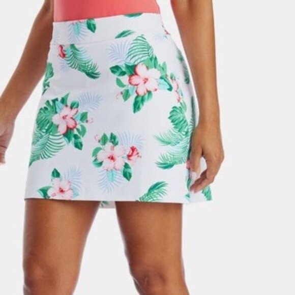 TOMMY BAHAMA AUBREY HIBISCUS ISLAND ZONE SHORTS SKIRT Sz L TENNIS PICKLEBALL - Picture 2 of 9